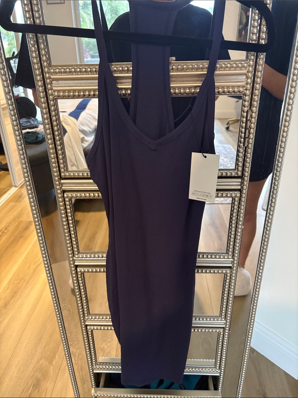 Sleeveless Rib-Knit Midi Dress in Deep Purple - Unbranded